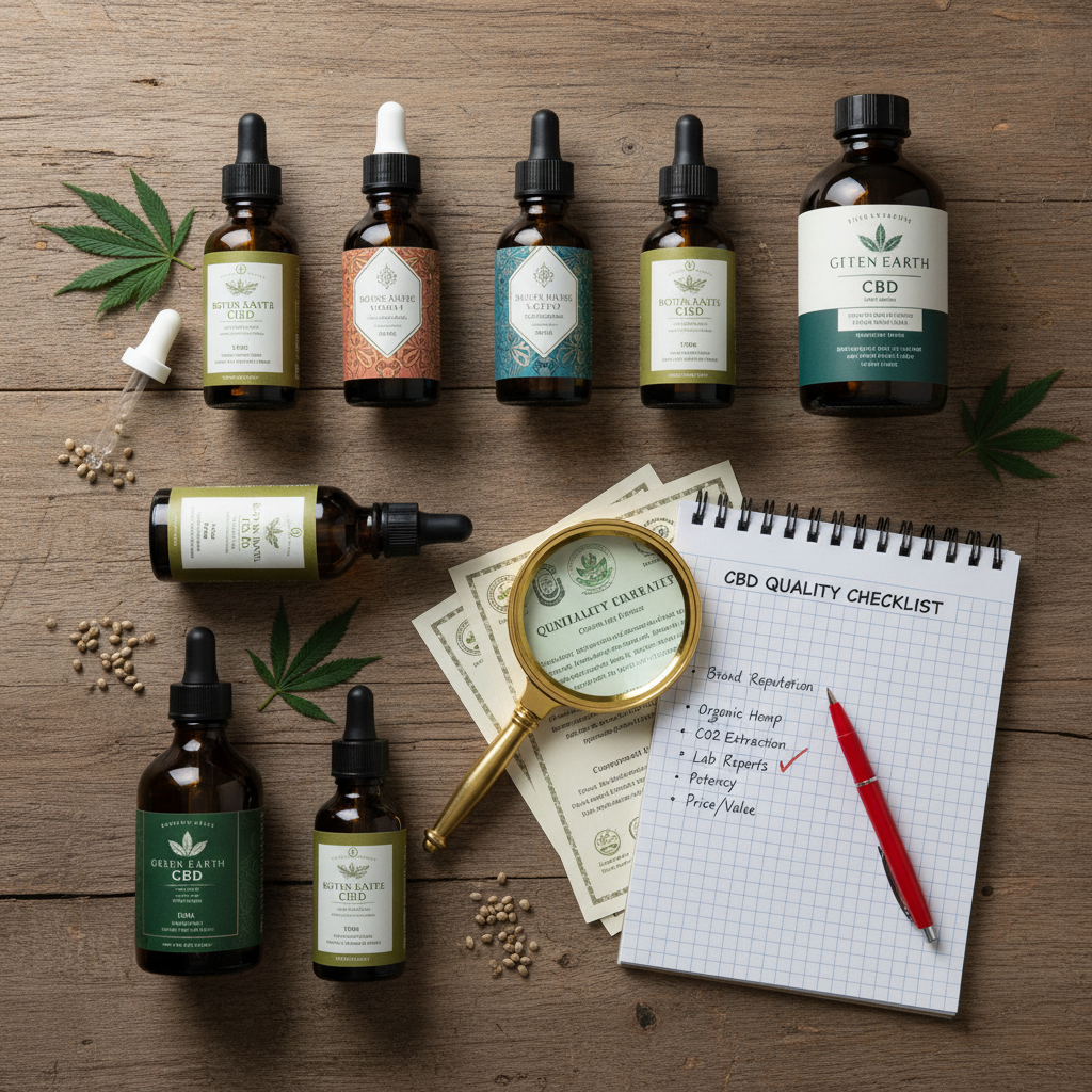 CBD olie flesjes met kwaliteitscertificaat - tips voor het kopen van CBD