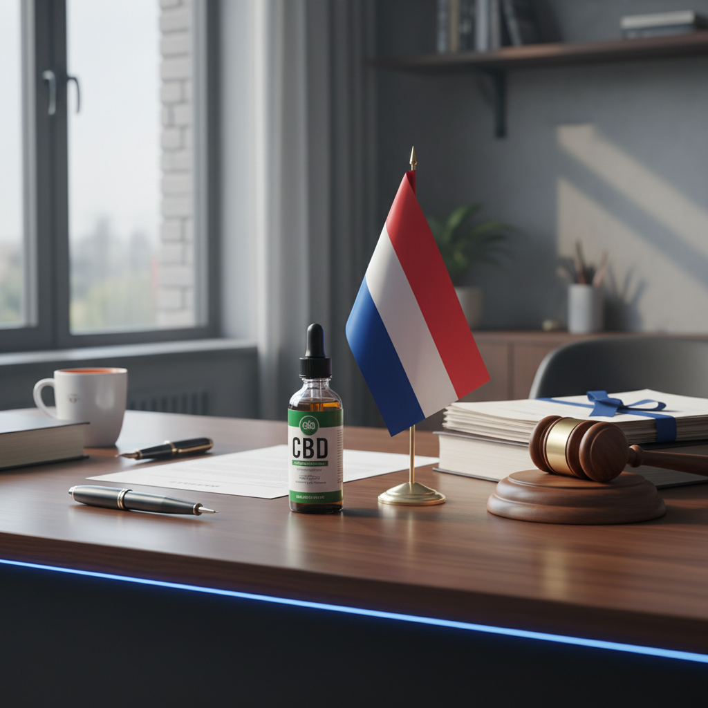 CBD olie met Nederlandse vlag en wetboek - legaliteit van CBD in Nederland
